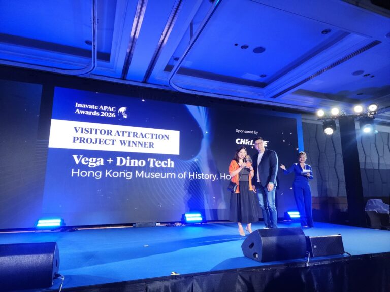 VEGA Accepting Visitor Attraction Project Award at Inavate APAC Awards 2026 in Bangkok